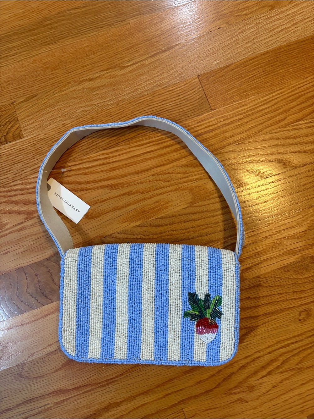 Anthropologie Beaded Fiona Radish Pattern Shoulder Bag NWT - Picture 6 of 13